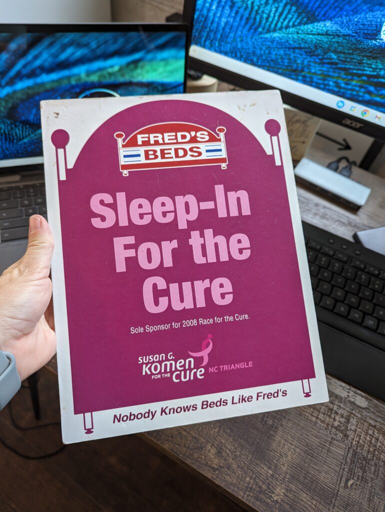 Raleighwood Media Group - Sleep in for the cure Fred's Beds Susan G Komen for the Cure NC Triangle Sponsorship Campaign