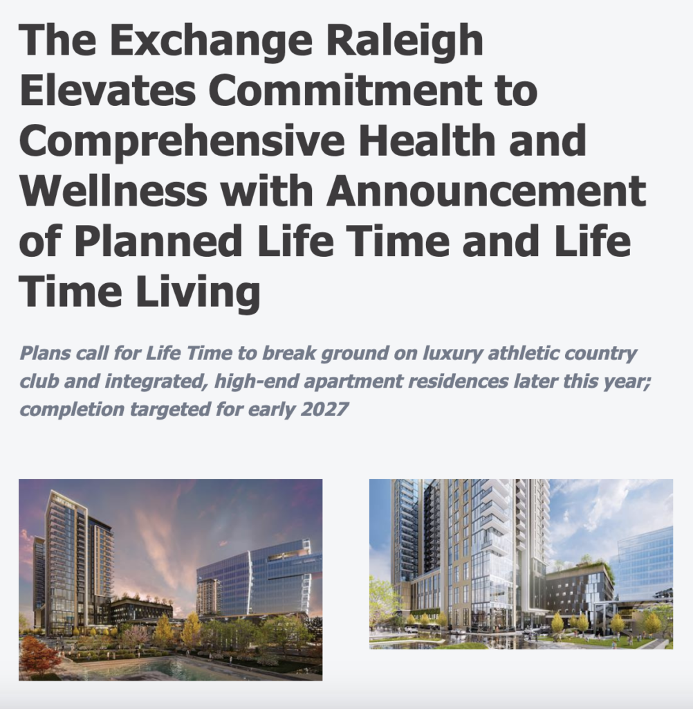 Dewitt Carolinas Life Time Press Release